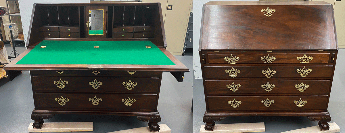 View of the Grant desk after conservation.