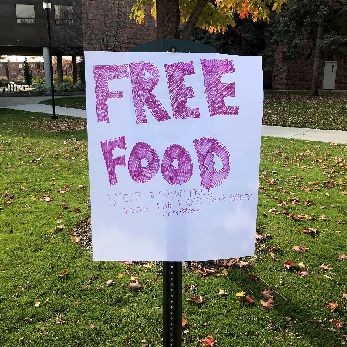Handmade sign reading 