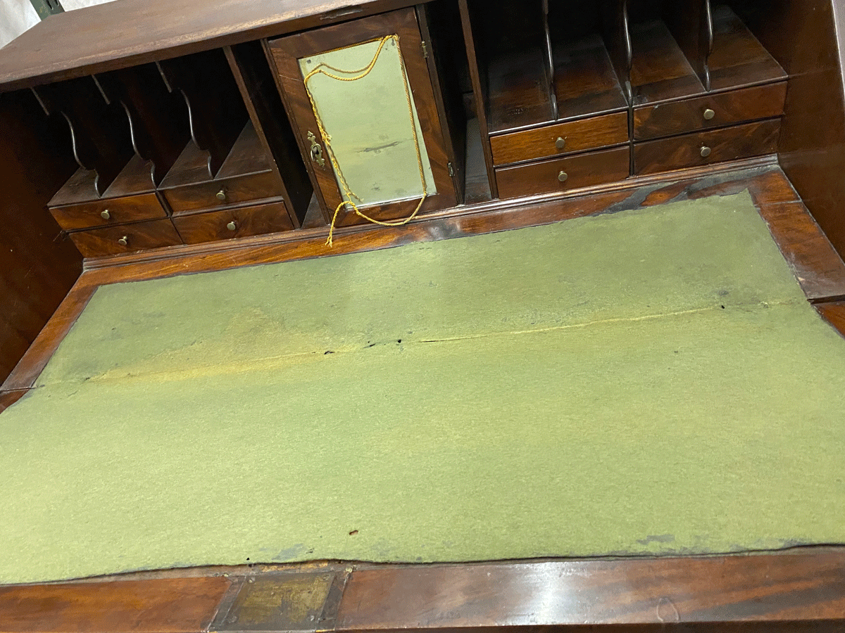 Interior view showing the braided cord once attached to Gen. Grant’s uniform and now around the mirrored door.