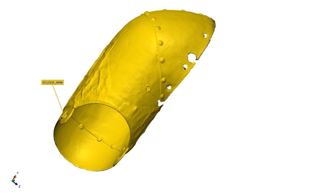 Yellow shape with portions labeled with text