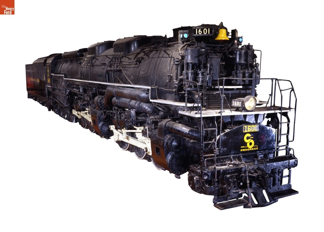 Large, complex black locomotive