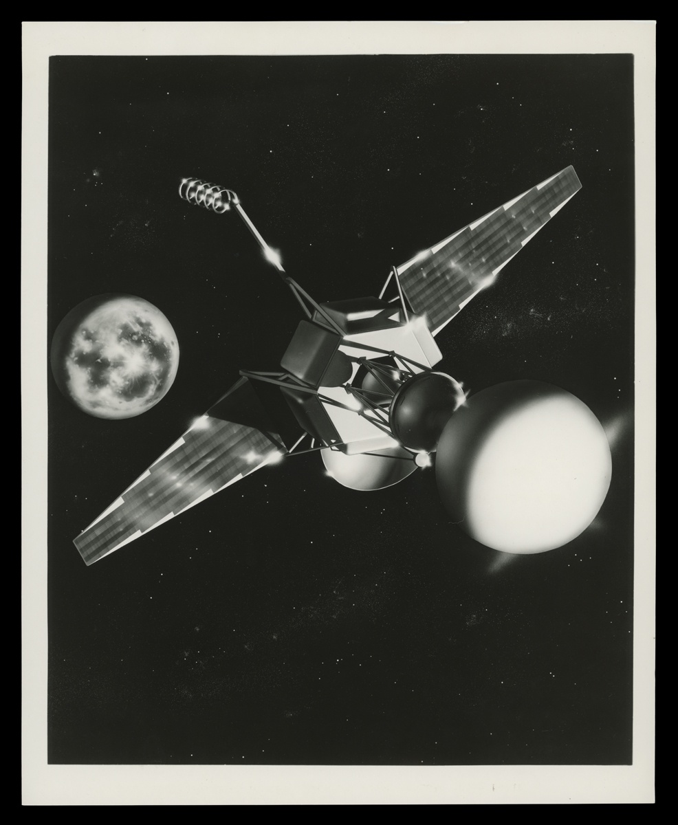 Illustration of satellite in space with planet Earth in the background