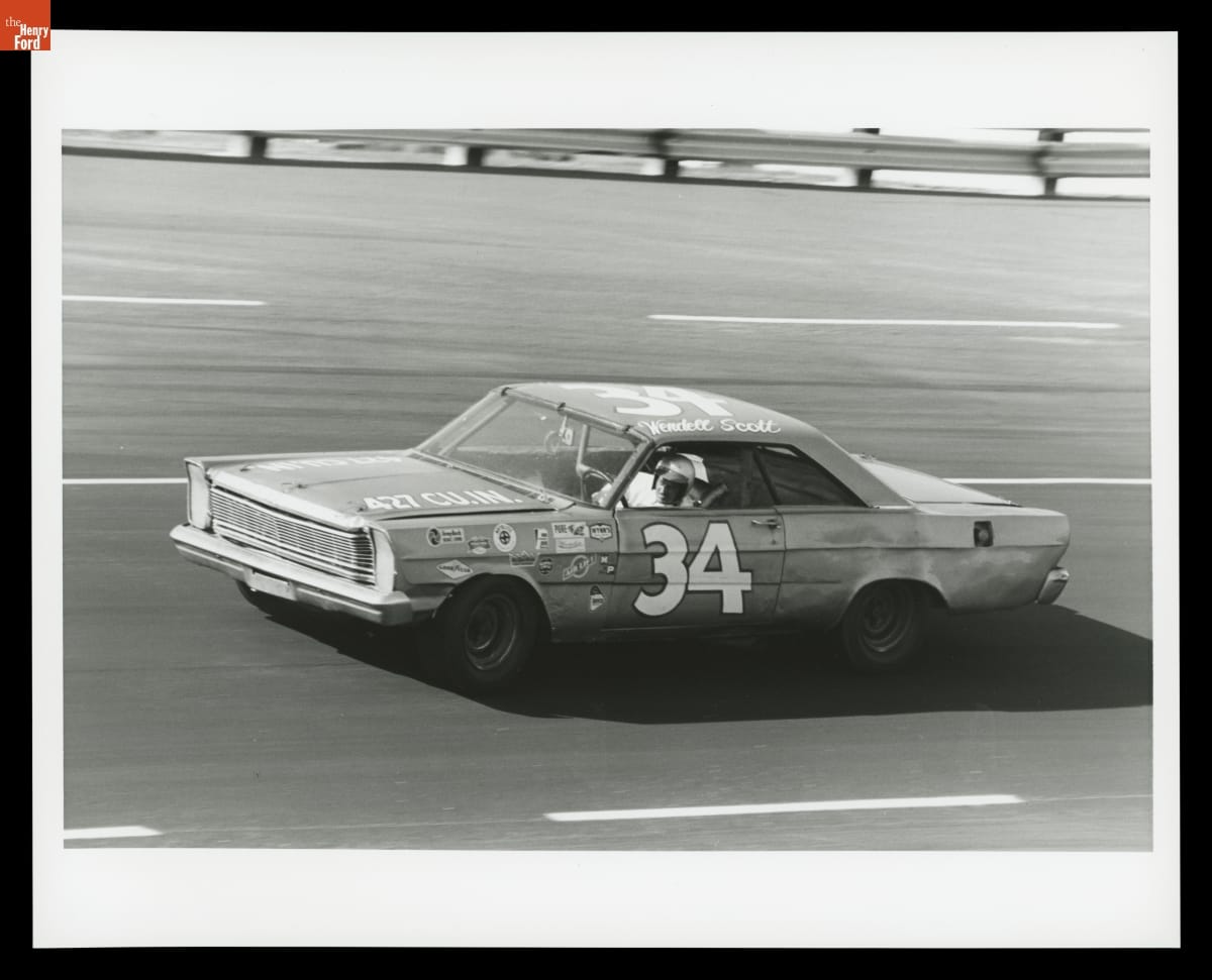Wendell Scott piloting the #34 Ford Galaxie in the Daytona 500.