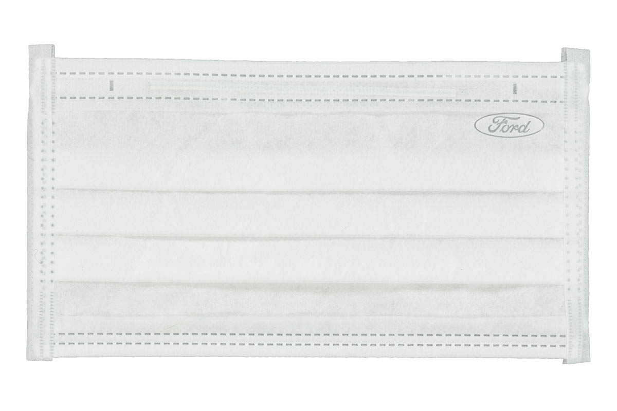 Ford Face Mask, 2020 White surgical face mask with subtle
