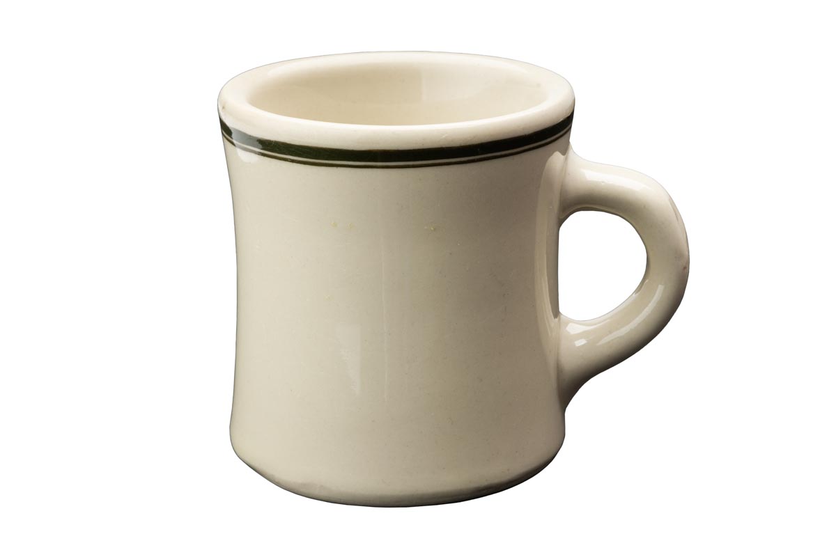 Victor Insulator mug from the Rosebud Diner in Somerville, Massachusetts