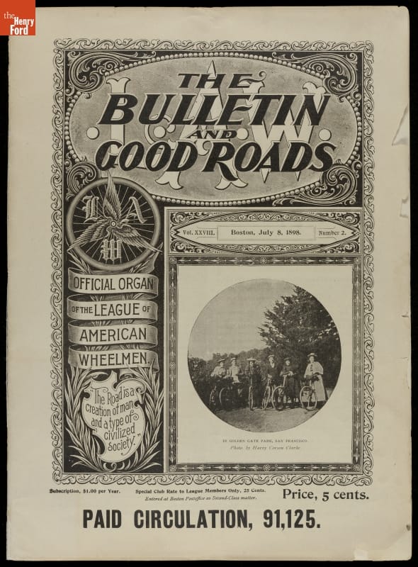 Black and white page with text, photo, illustrations, and decorative elements