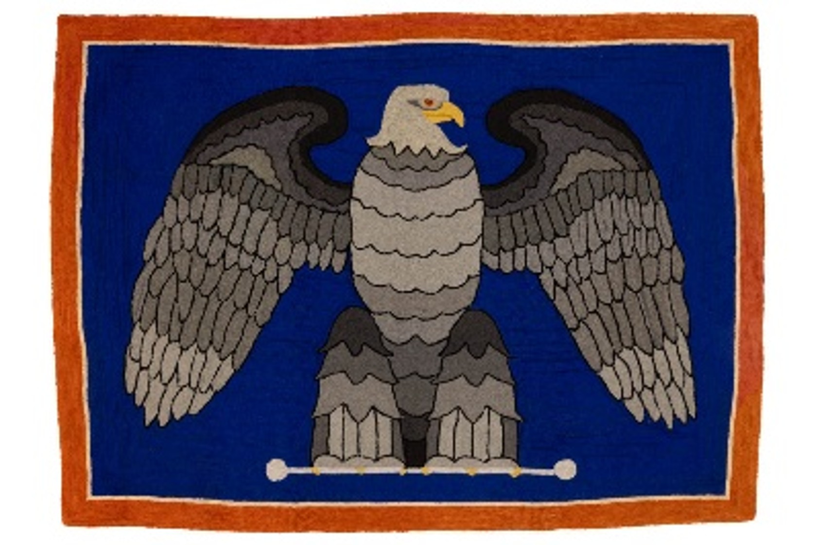 A woven eagle tapestry