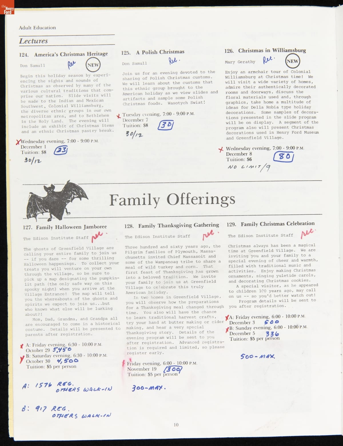 Catalog page with text and drawing of a bat