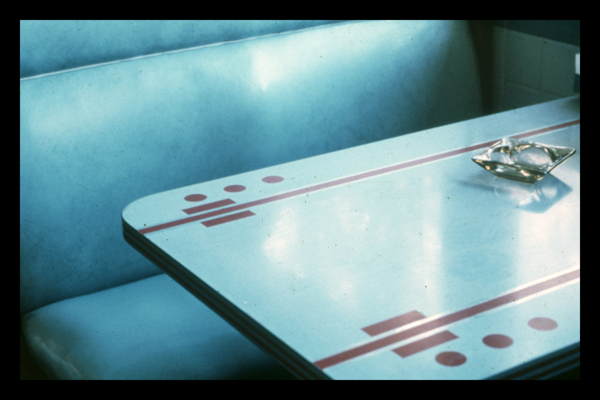 Booth in Village Square Diner, Grand Gorge, New York, 1973. Photograph by Dick Gutman.