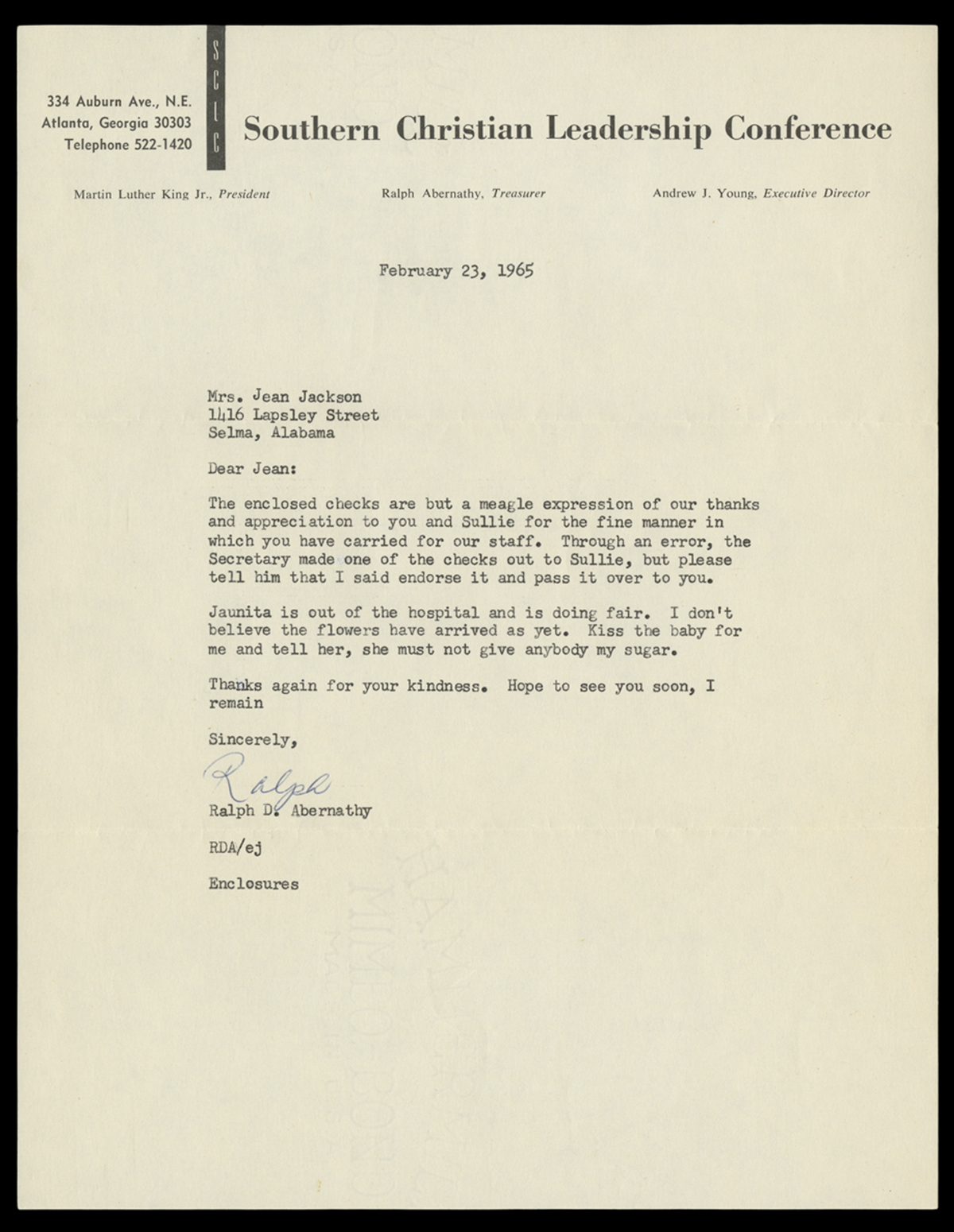 A typed letter on beige paper