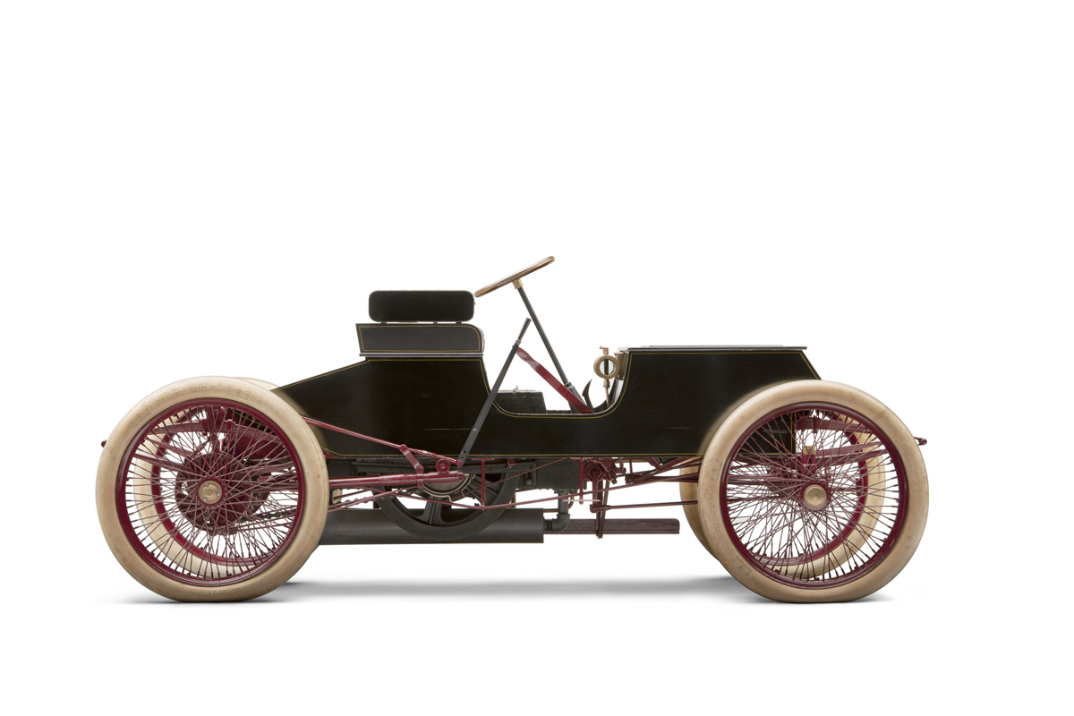 1901 Ford Side view of very basic open automobile